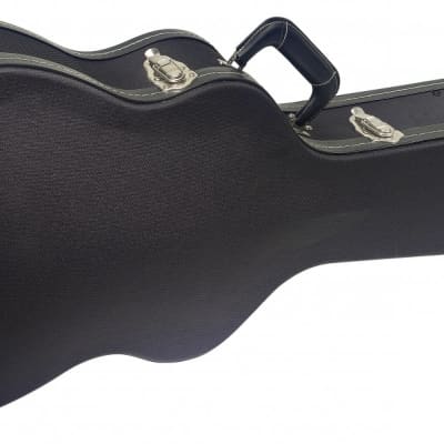 Stagg Vintage-style series black tweed deluxe hardshell case for western / dreadnought guitar