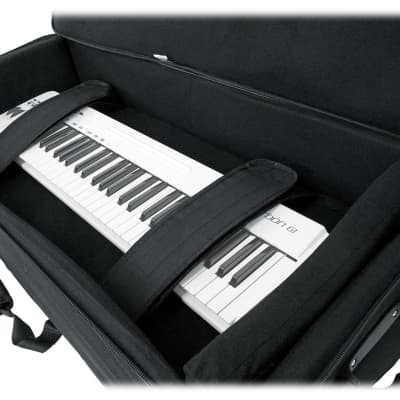 Rockville 61 Key Keyboard Case w/ Wheels+Trolley Handle For Yamaha MOTIF XS6 image 12