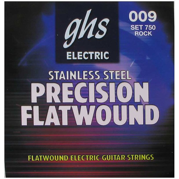 GHS 750 Precision Flats Flatwound Electric Guitar Strings - Ultra Light (9-42) image 1