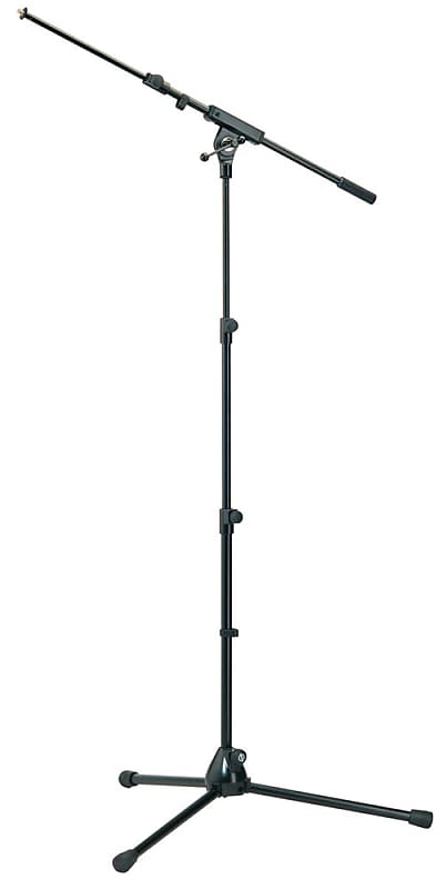 K&M 252-BLACK 3-Level Microphone Stand with 19-31 Telescoping Boom image 1