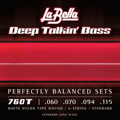 La Bella 760T White Nylon Tape wound 60-115 Standard bass string set