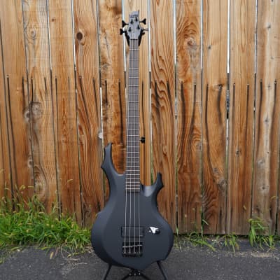 ESP LTD F-4 Black Metal Black Satin 4-String Electric Bass Guitar (2023) image 3