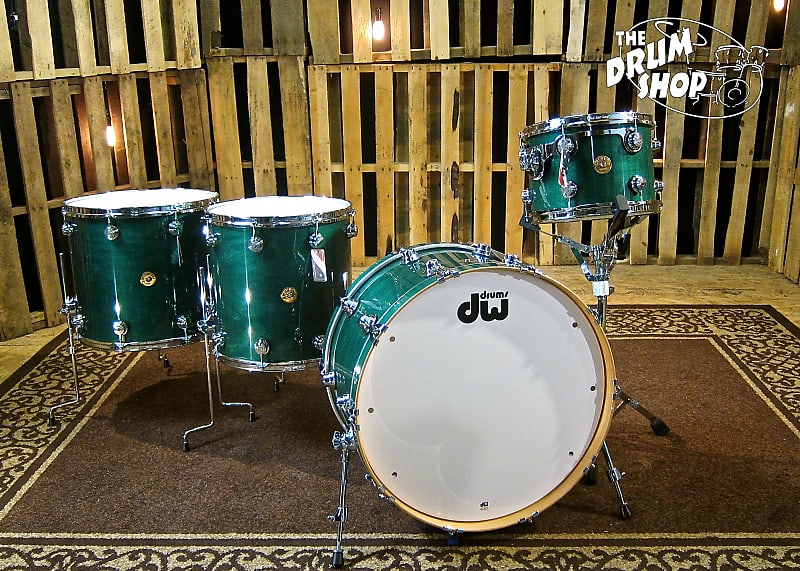 DW Jazz Series Drum Set, Maple Gum Shells, Turquoise Green Stain Lacquer Finish image 1