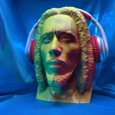 Bob Marley Headphone Stand! Red/Green/Yellow Fade Finish. Reggae artist like Desmond Dekker, Culture for sale