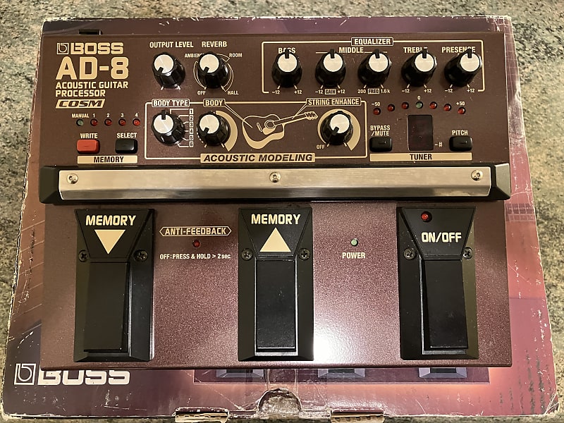 Boss AD8 Acoustic Guitar Processor preamp / DI pedal Reverb