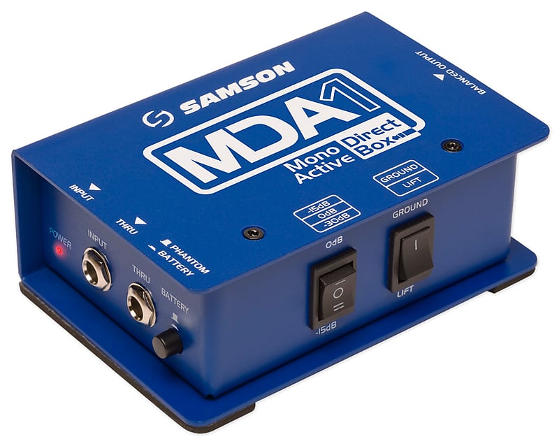 Samson S-Max MDA1 Active Mono Direct DI Box,18Hz–35kHz, Battery or phantom power image 1