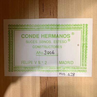 Conde Hermanos A28 Flamenco Guitar, Spruce/Cypress, Madrid | 2006 | Reinforced Top, VG+ image 5