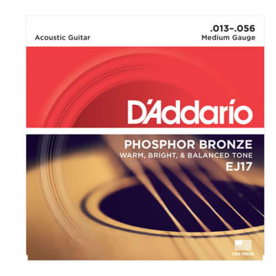 D'Addario Phosphor Bronze Medium Acoustic Strings (13-58) image 1
