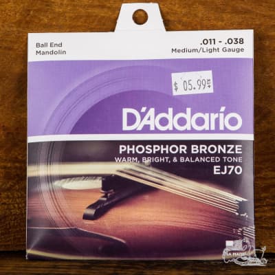D'Addario EJ70 Mandolin Strings Ball End Phosphor Bronze Medium/Light 11-38 image 1