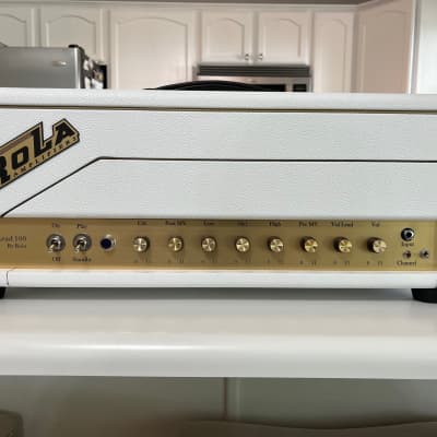 Rola Amplification Lead 100 2020 White near mint.  Killer Marshall Plexi style tones.  Made in USA image 2
