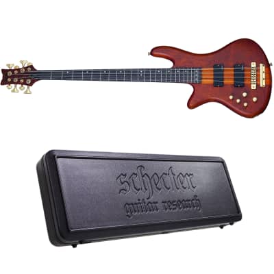 Schecter Stiletto Studio-8 LH Honey Satin Left-Handed 8-String Bass Guitar + Hard Case image 1