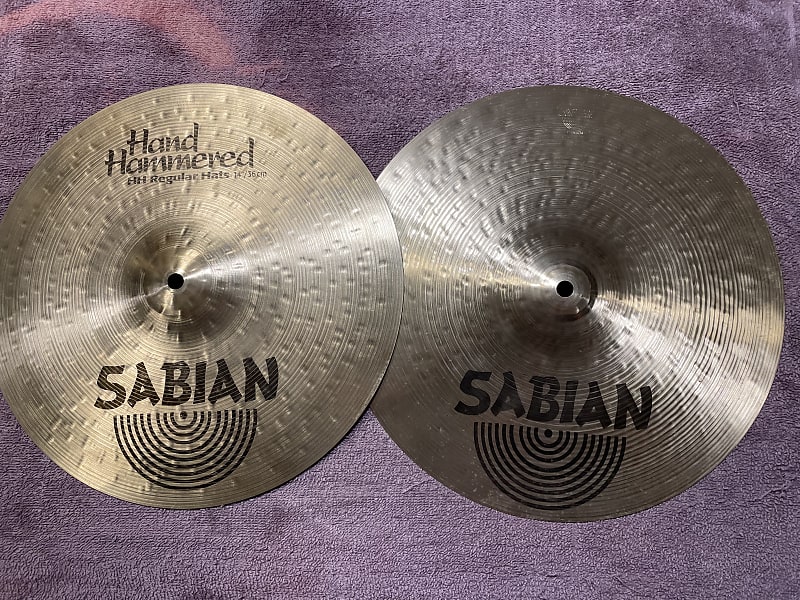 Sabian 14in Hand Hammered Regular Hi hats | Reverb