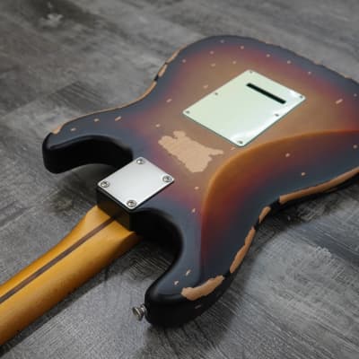 AIO S3 Left Handed Electric Guitar - Relic 3-Tone Sunburst (Maple Fingerboard) w/Gator Hard Case image 16