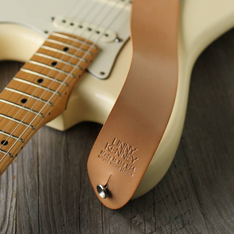 Natural Italian Leather Guitar Strap \\ Old Timber \\ 2 Wide — Linny Kenney