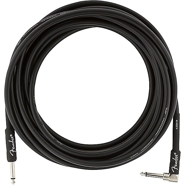 Fender Custom Shop Performance Series Cable, 18.6', Black, Angled 2016 - Black image 1