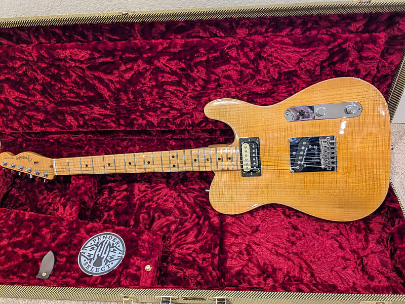 Fender American Select Carved Top Maple Telecaster - Amber | Reverb