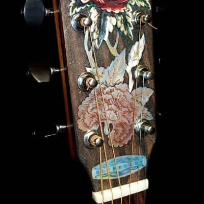 Blueberry Handmade Acoustic Guitar Dreadnought Floral Motif built to Order image 8
