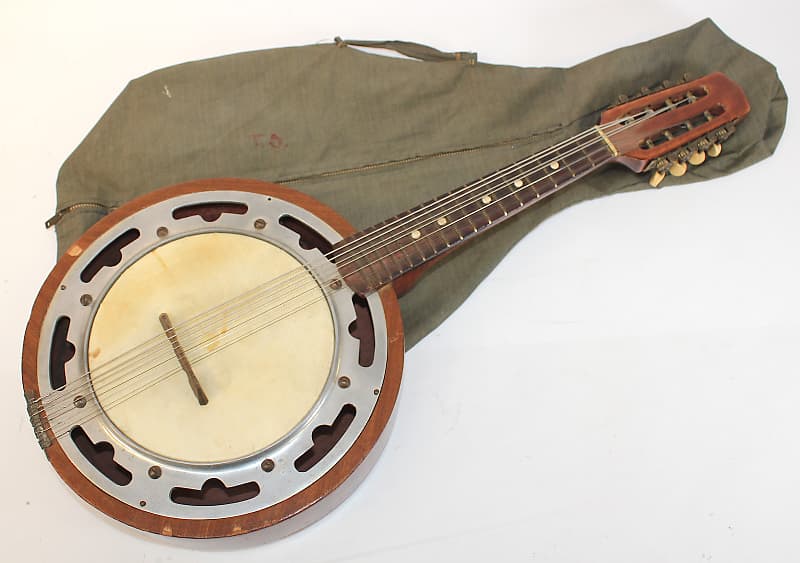 Vintage Banjo-Mandolin Banjolin w/Orig Bag • 1930's | Reverb