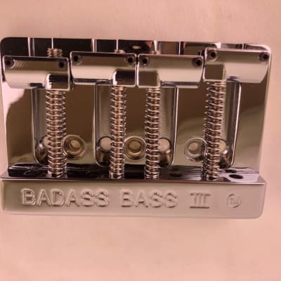 Original Prototype Leo Quan BADASS Bass III Bridge Full (Ungrooved "Bob" Saddles) - Chrome image 6