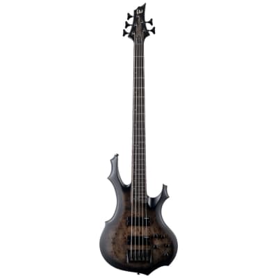 ESP LTD F-5 Ebony Burl Poplar 5-String Bass - Charcoal Burst Satin image 2