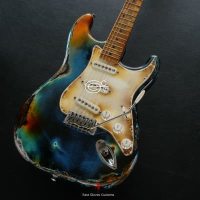 Fender Stratocaster Galaxy Blue Heavy Aged Relic by East Gloves Customs (Very Rare) image 9