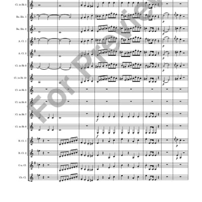 Clarinet Choir Sheet Music: Score and Parts - Gran Partita - Movement 1 (Largo) - WA Mozart, arranged for Clarinet Choir image 19