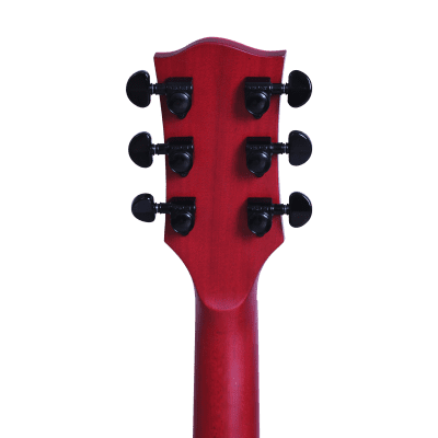 10S GF Single Cut Baritone Electric Guitar Left Handed  Satin Red Fire Burst image 6