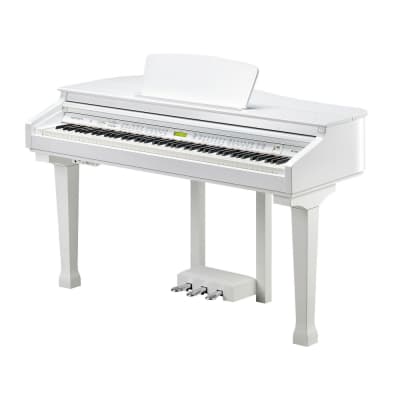 KURZWEIL KAG-100-WHP White Digital Fully Weighted Hammer Action Bluetooth Grand Piano with Bench image 2