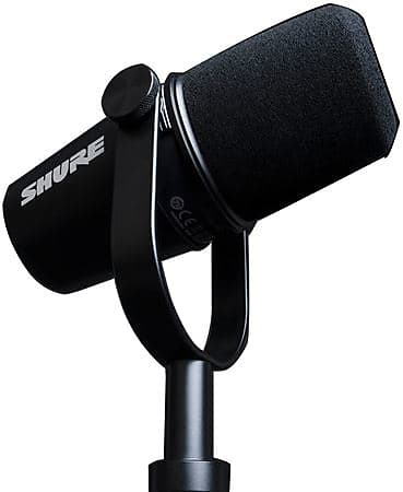 Shure MV7 Dynamic Cardioid USB Podcast And Broadcast Microphone Black image 1