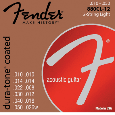 Fender 880CL-12 Coated 80/20 Bronze 12-String Acoustic Strings - Custom Light image 1