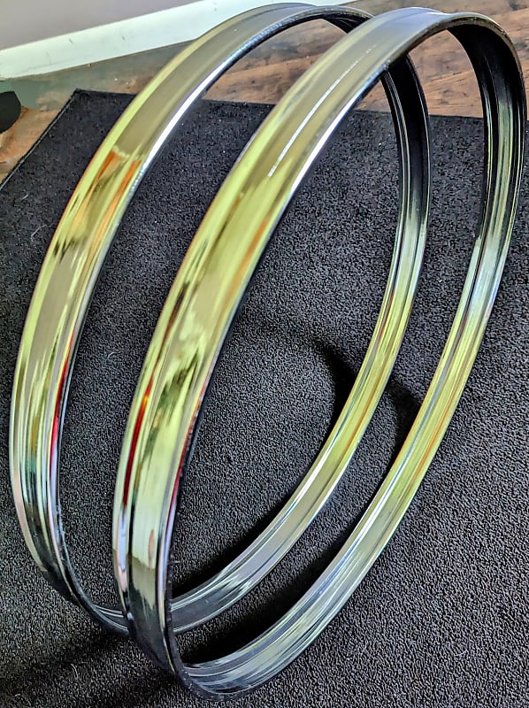 Pearl 22" Metal Bass Drum Hoops Chrome Reverb