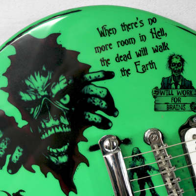 Custom Painted and Upgraded  Epiphone LP Special ll -Aged and Worn With Graphics and Matching Headstock image 8