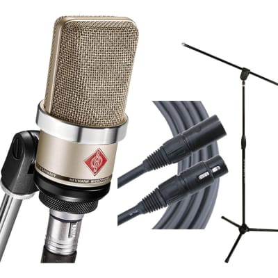 Neumann TLM102 (Nickel) Microphone +Ultimate MC-40B Pro Stand +Mogami Gold Cable image 1