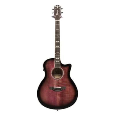 Crafter Noble Small Jumbo Acoustic-Electric Guitar - Transparent Purple Burst image 3