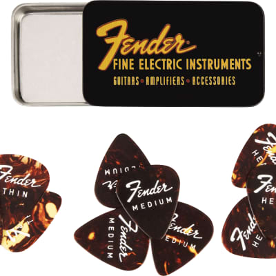 Fender Fine Electric Pick Tin 12 Pack for sale