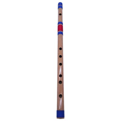 Zaza Percussion- Professional 6 Holes Polished Bamboo Flute Scale C# 17'' (Indian Flute) W/Carry Bag image 2