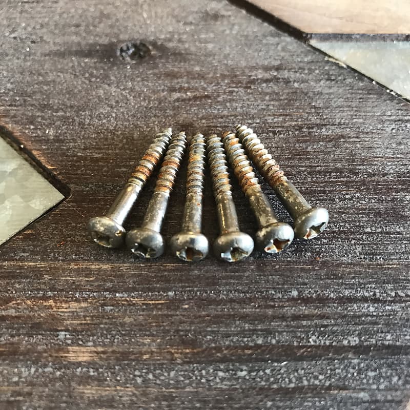 Real Life Relics Fender® Replacement Aged Nickel Stratocaster® Tremolo/Bridge Screws (Set of 6)   [AD4] image 1