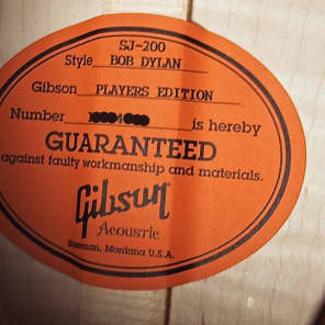 2014 Gibson SJ-200 Bob Dylan Custom Shop Players Edition Vintage Sunburst image 9