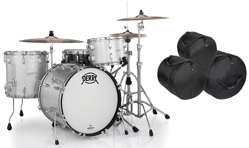 Pearl President Deluxe Silver Sparkle 3pc Kit Shell Pack +GigBags 20x14 12x8 14x14 Drums Authorized Dealer image 1