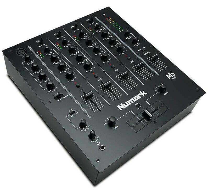 Numark M6 USB Black 4-Channel USB DJ Mixer For Use w/ DJ Turntables & CD players image 1