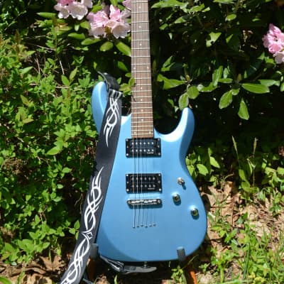 Schecter C-6 Deluxe in Satin Metallic Light Blue w/ Black Dunlop Straploks & a New Black Gator HSC image 2