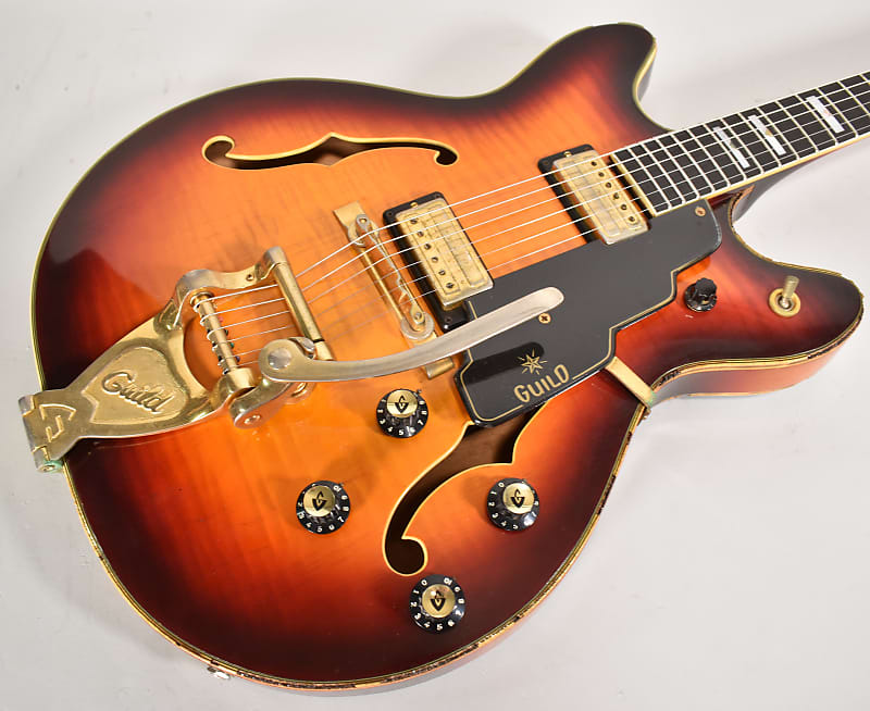 1965 Guild  Starfire VI Sunburst Finish Original Vintage Electric Guitar w/OHSC image 3