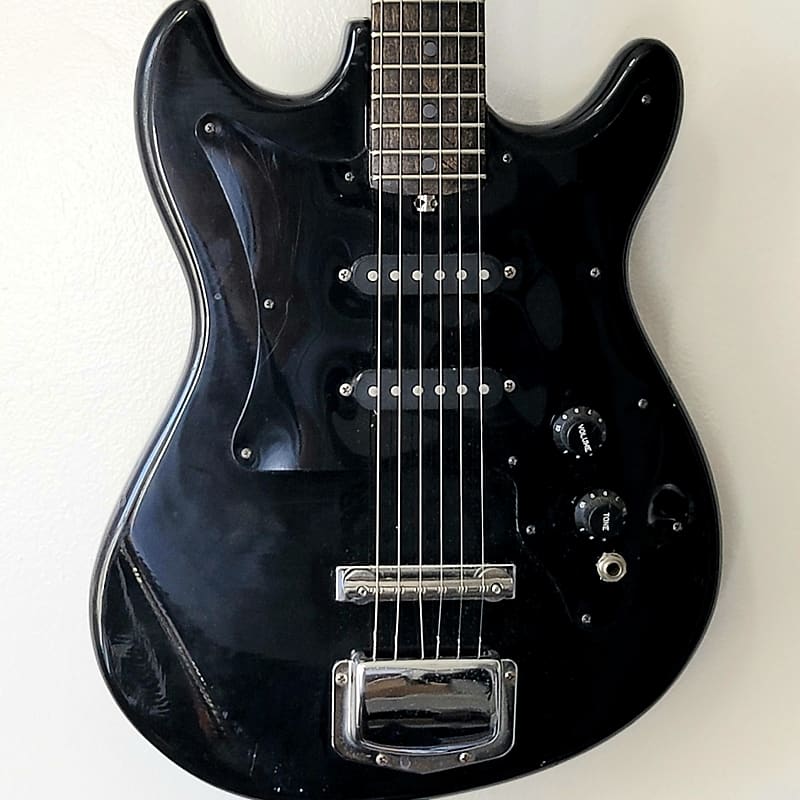 Harmony H-804 Black Vintage Electric Guitar image 1