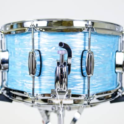 Barton Studio Custom 14X5 Birch Snare Drum - Sky Blue Oyster image 2