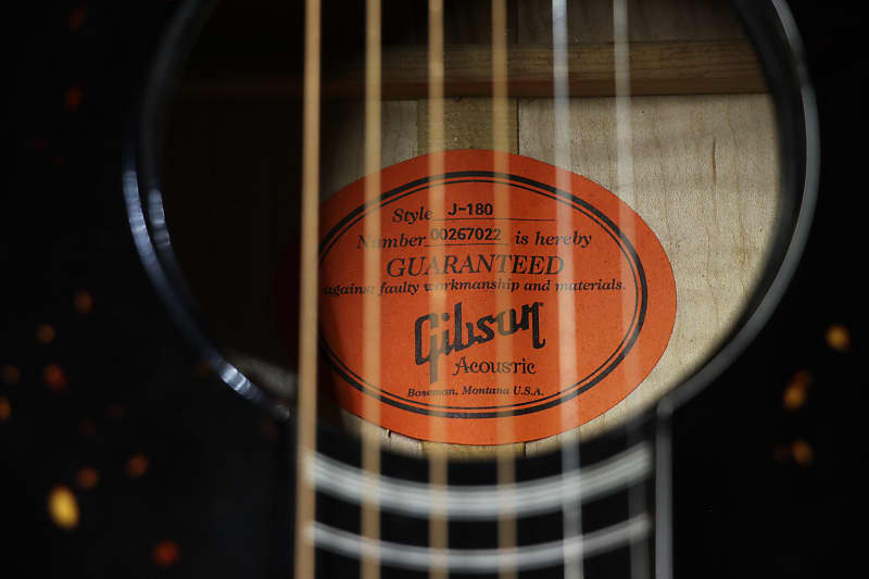 Gibson J180 Ebony Used | Reverb