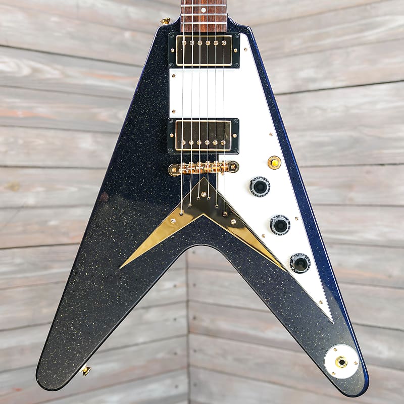 【美品】バーストバッカー3搭載！Epiphone Flying V Korina Epiphone 1958 Korina Flying V Electric Guitar - Natural