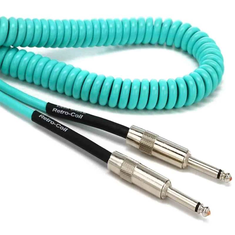 Lava Cable Retro Coil Instrument Lead 20ft Straight to Straight Surf Green image 1