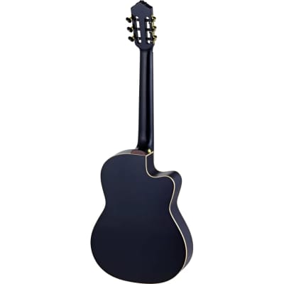 Ortega Performer Series Nylon string Guitar, thinline body - RCE138-T4BK-L, Left-Handed, 52mm Nut Width image 2