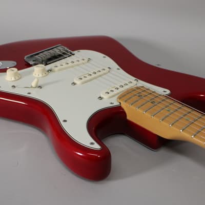 2000 Fender American Deluxe Stratocaster Transparent Crimson w/OHSC image 9