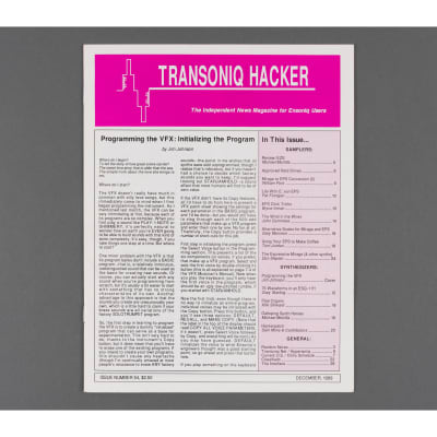 Transoniq Hacker Ensoniq User's Newsletter Issue #54